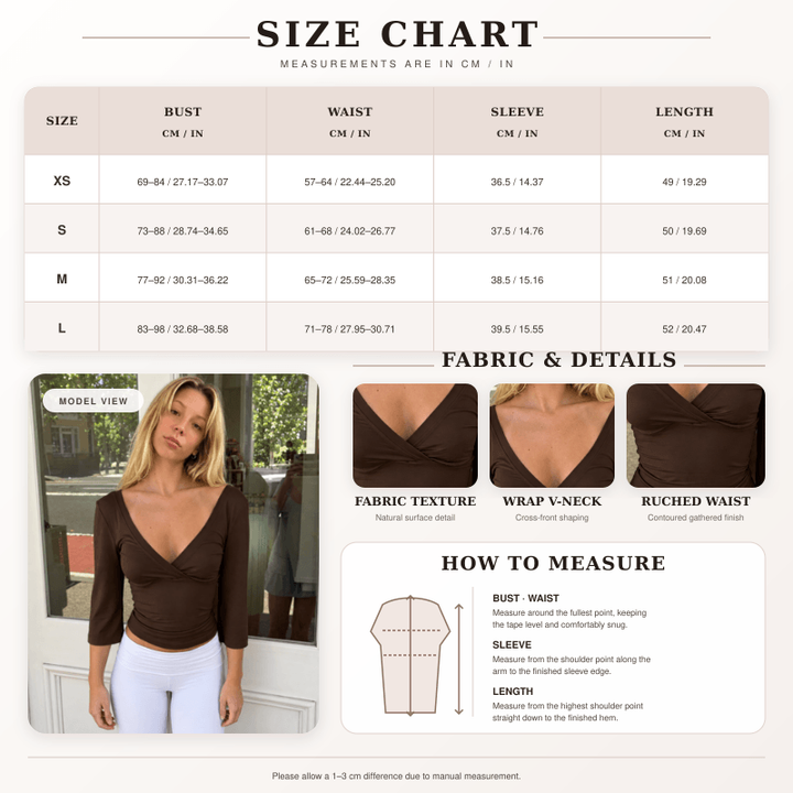 Women’s Wrap V-Neck Slim Top