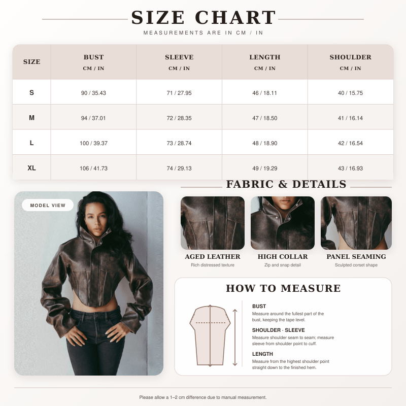 Women’s High Neck Corset-Seam Cropped Jacket