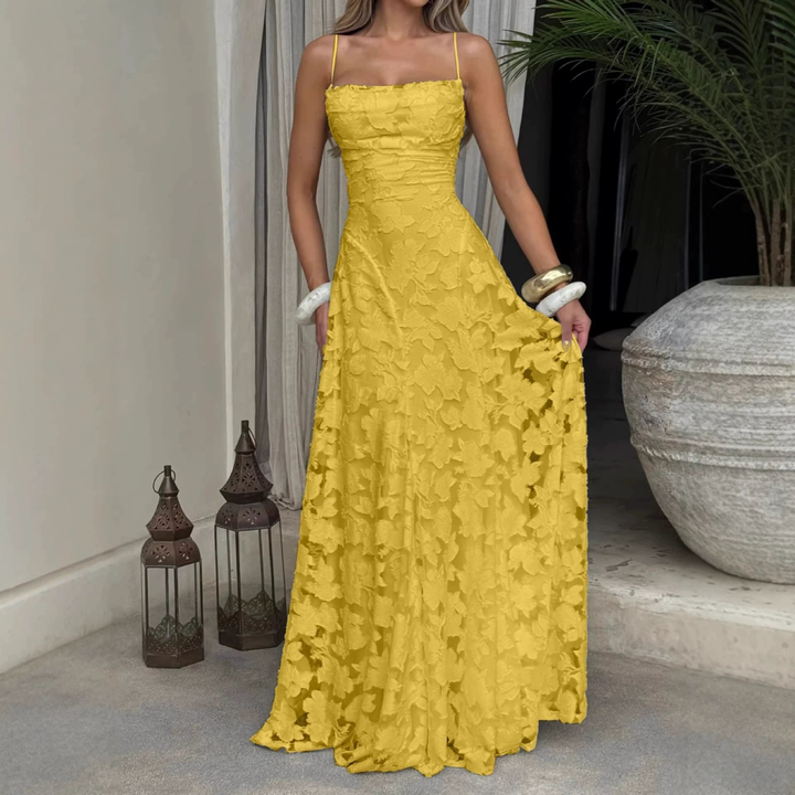 Women’s Floral Lace Spaghetti Strap Maxi Dress