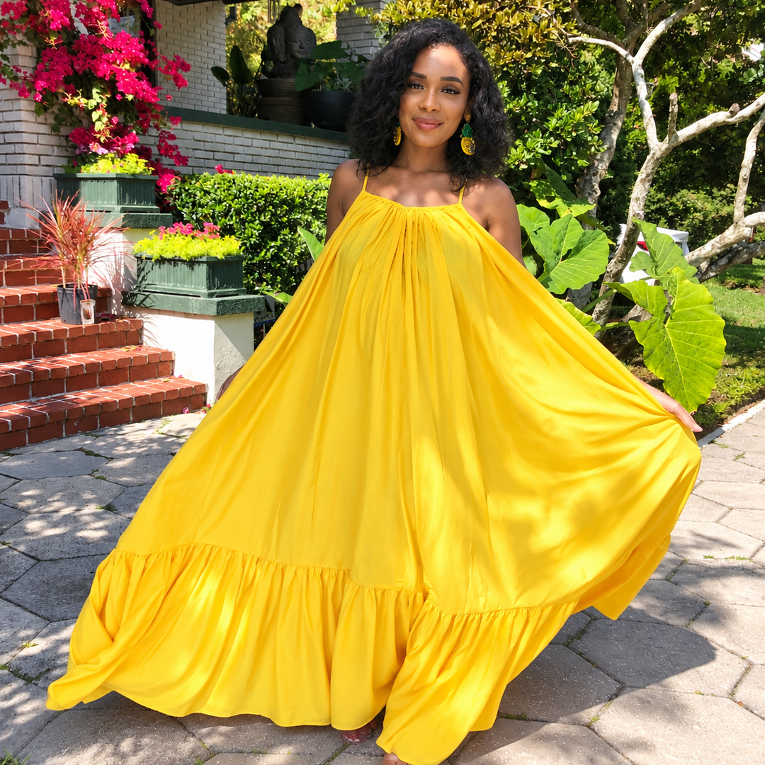 Women’s Spaghetti Strap Tiered Maxi Dress