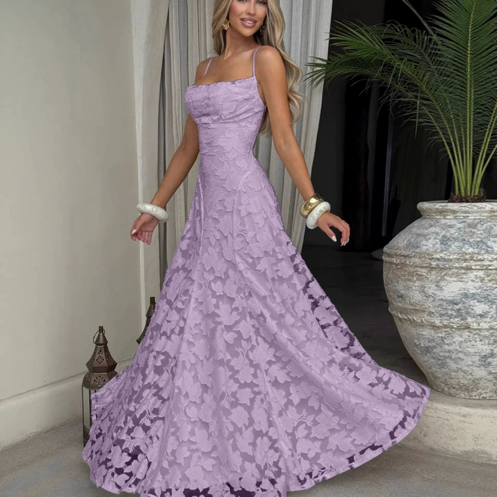 Women’s Floral Lace Spaghetti Strap Maxi Dress