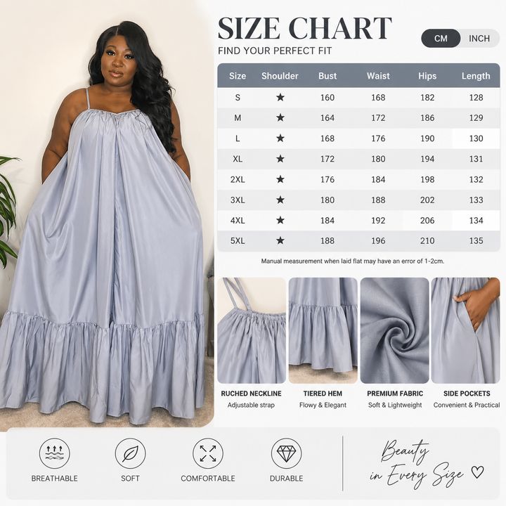 Women’s Spaghetti Strap Tiered Maxi Dress