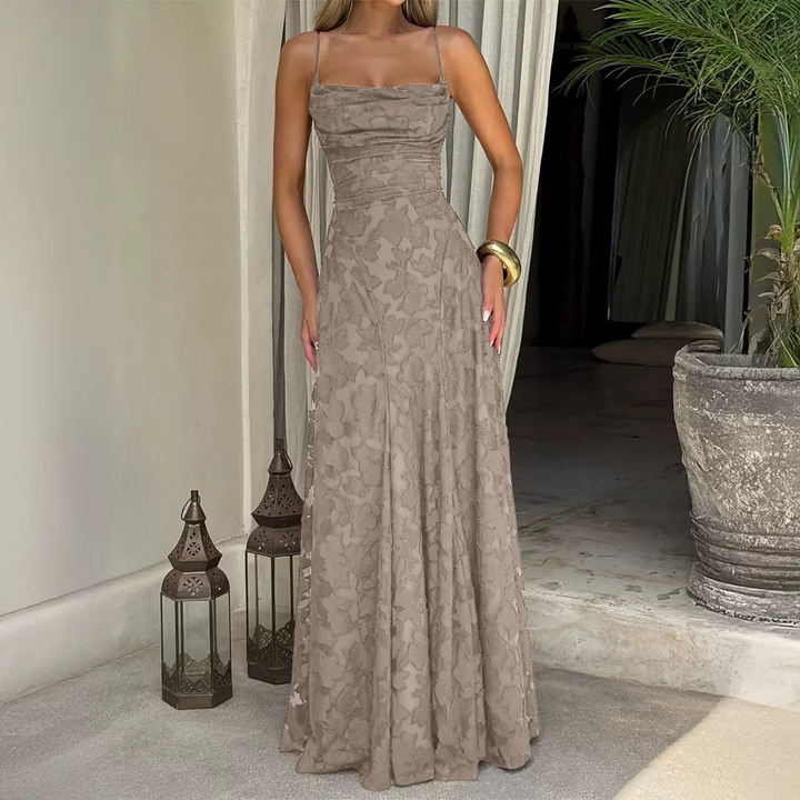 Women’s Floral Lace Spaghetti Strap Maxi Dress