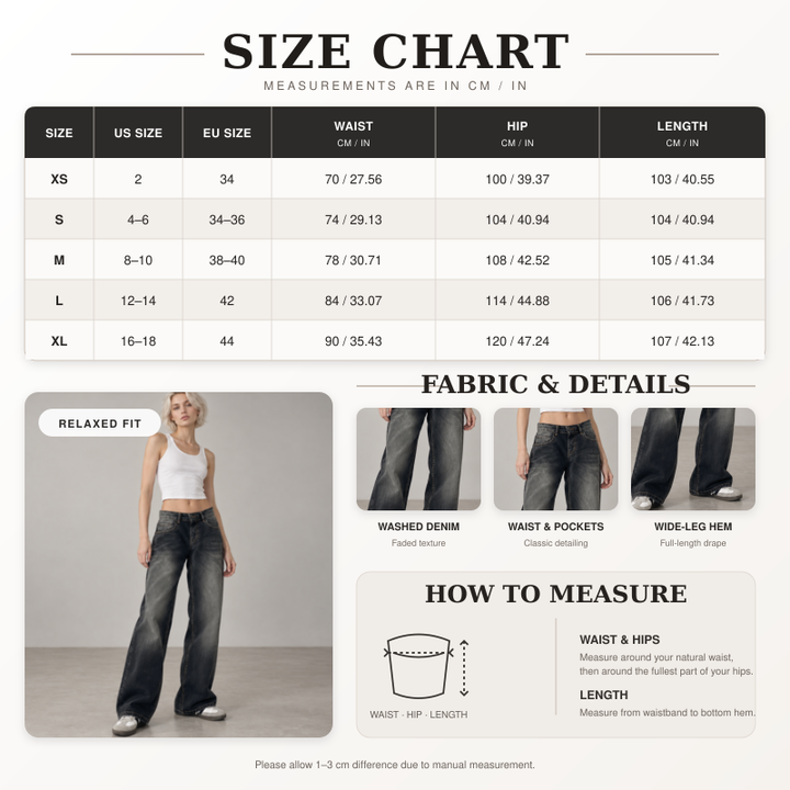 Women’s Relaxed Wide Leg Washed Jeans