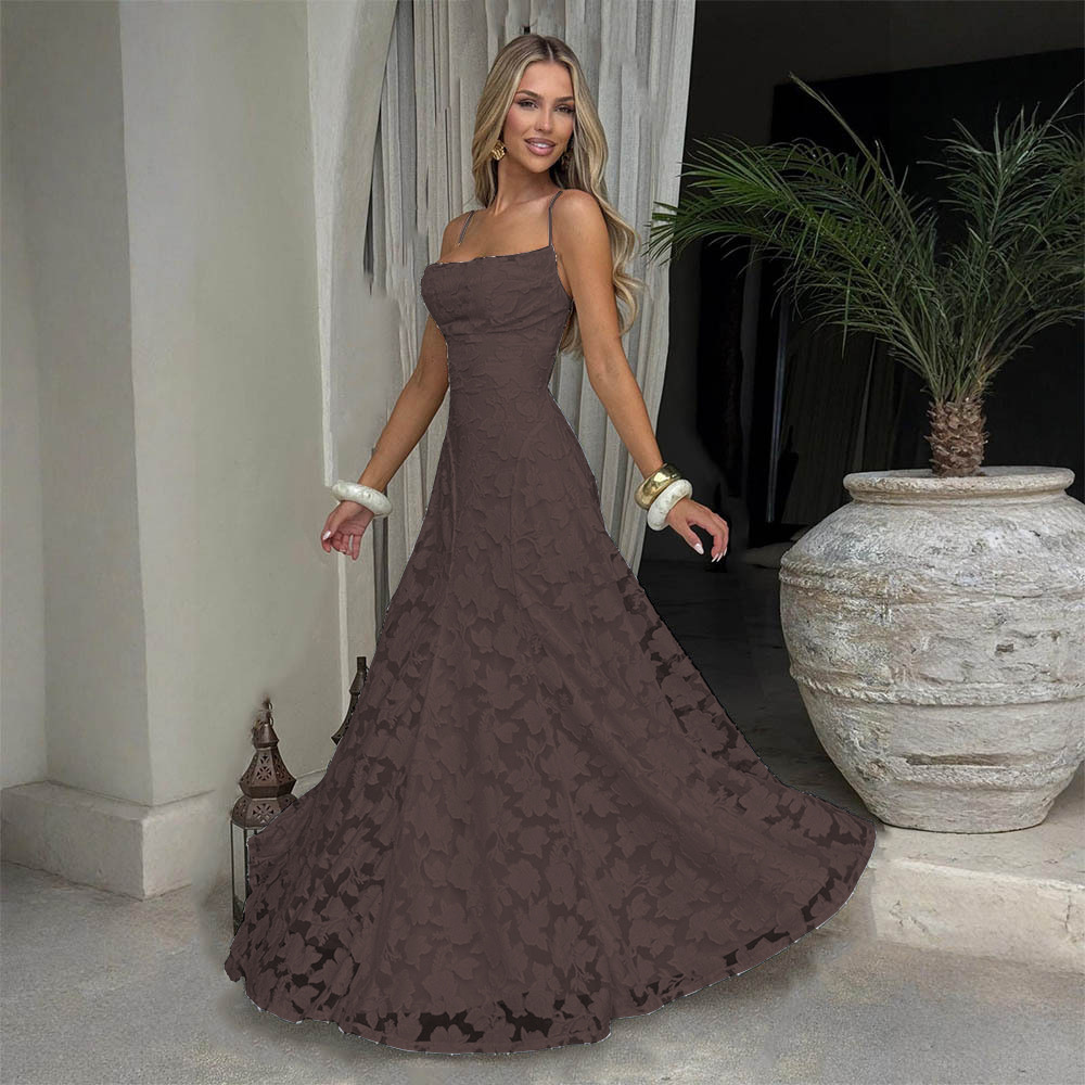 Women’s Floral Lace Spaghetti Strap Maxi Dress