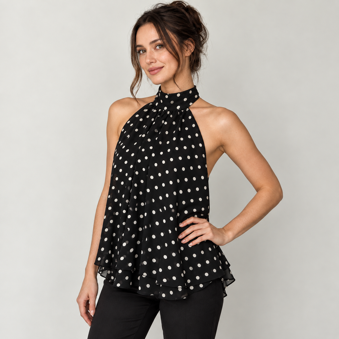 Women’s Halter Neck Layered Mini Romper