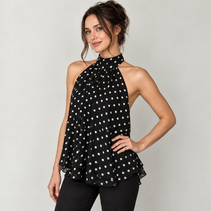 Women’s Halter Neck Layered Mini Romper