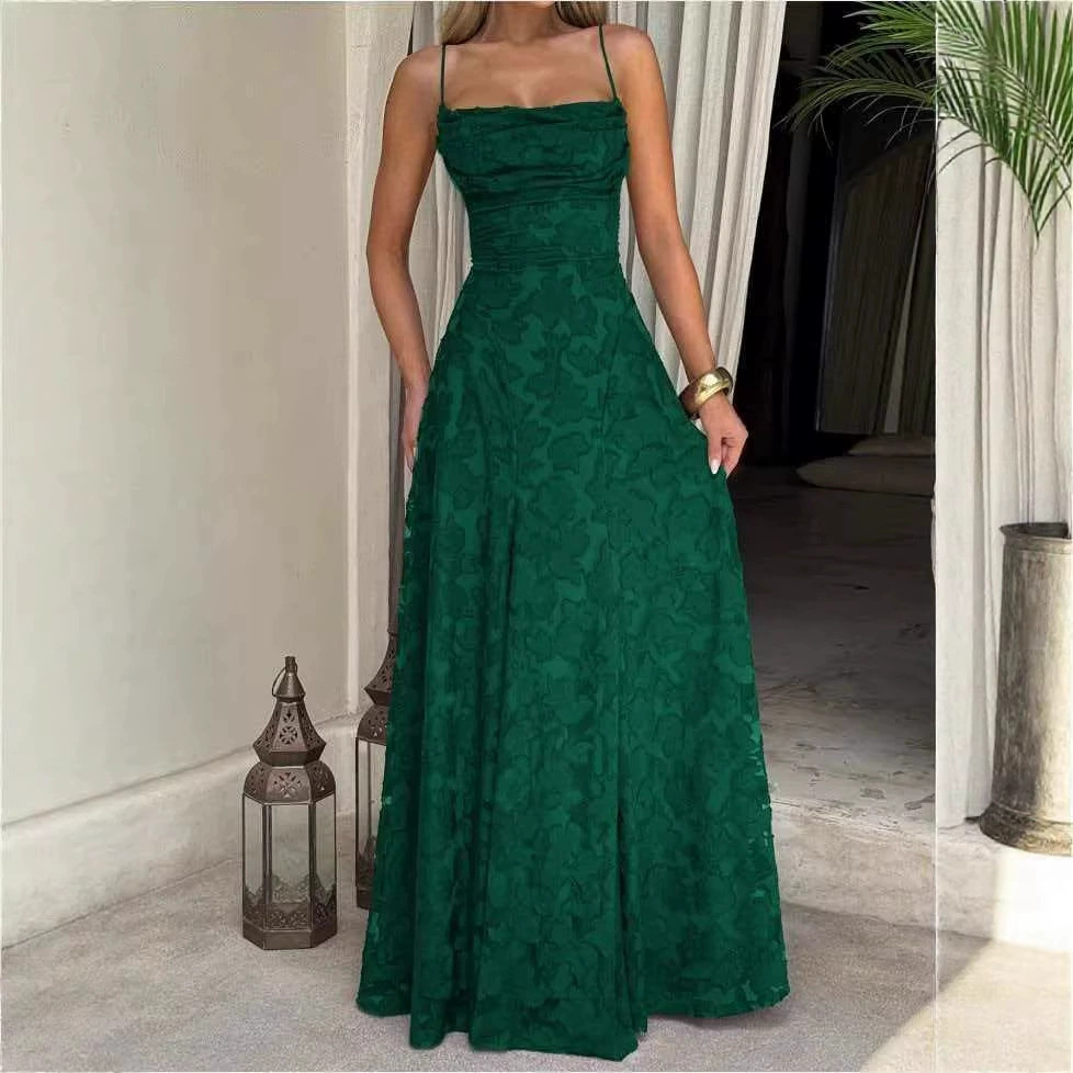 Women’s Floral Lace Spaghetti Strap Maxi Dress