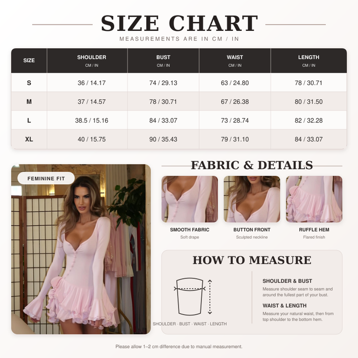 Women’s Sweetheart Neck Ruffle Bell Sleeve Mini Dress