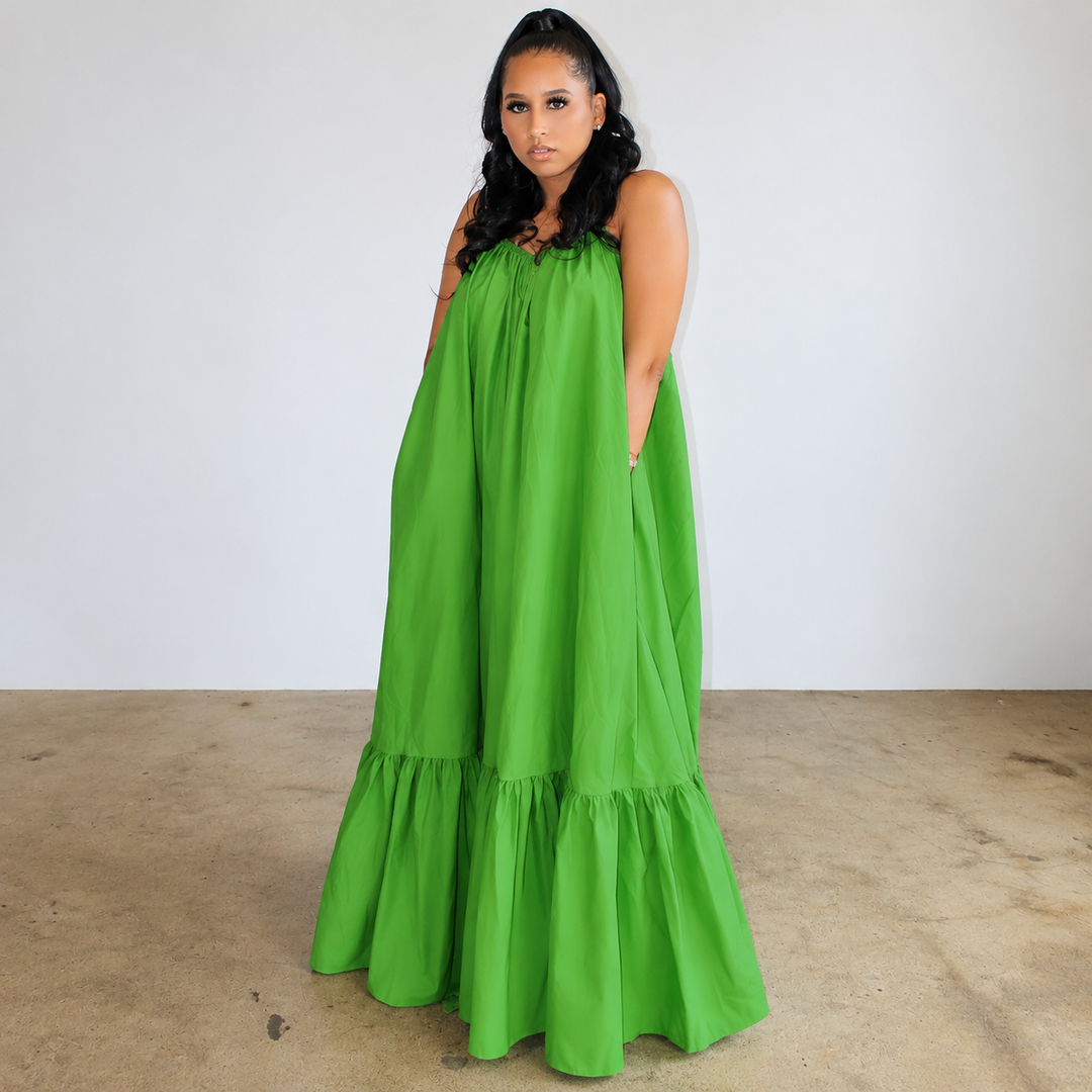 Women’s Spaghetti Strap Tiered Maxi Dress