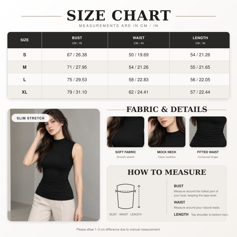 Women’s Mock Neck Sleeveless Slim Top