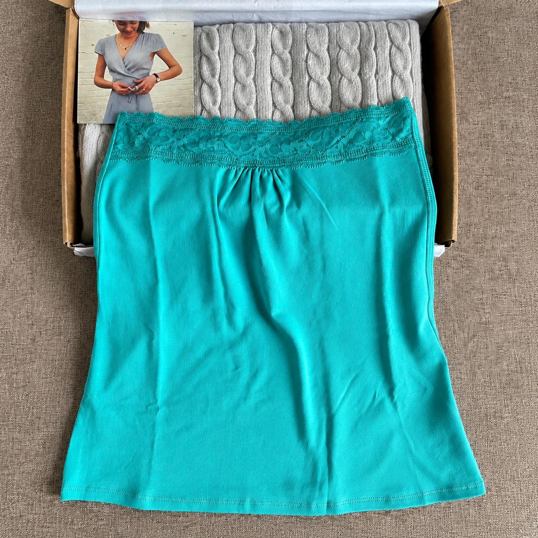 Women’s Lace Trim Strapless Tube Top