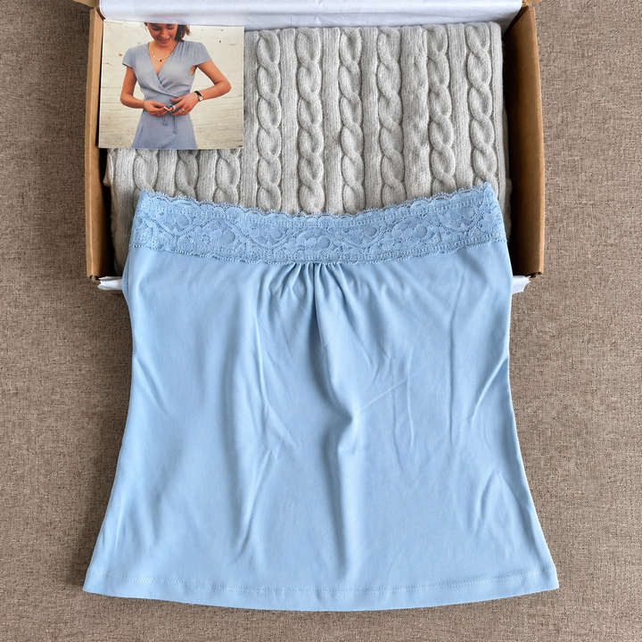 Women’s Lace Trim Strapless Tube Top